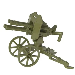 Custom Piece Miniature – quadruple mounted Maxim M1910 wheeled anti aircraft machine gun system olive green – 3D Print for LEGO minifigure