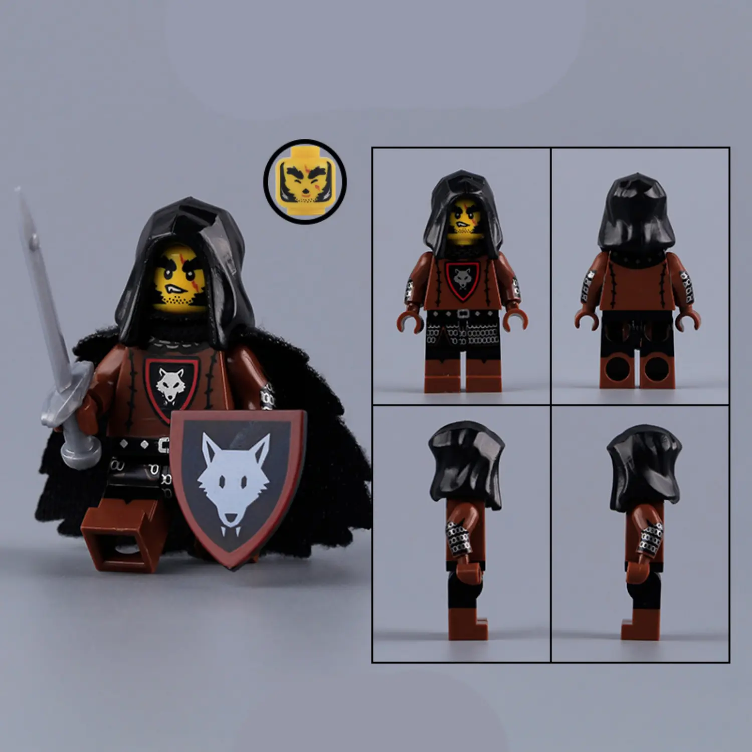 Minifigure - Wolfpack Swordsman Warrior (LEGO Alternative)