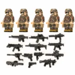 Minifigure – Chinese Desert Squad with toy guns and rifles (LEGO Alternative)