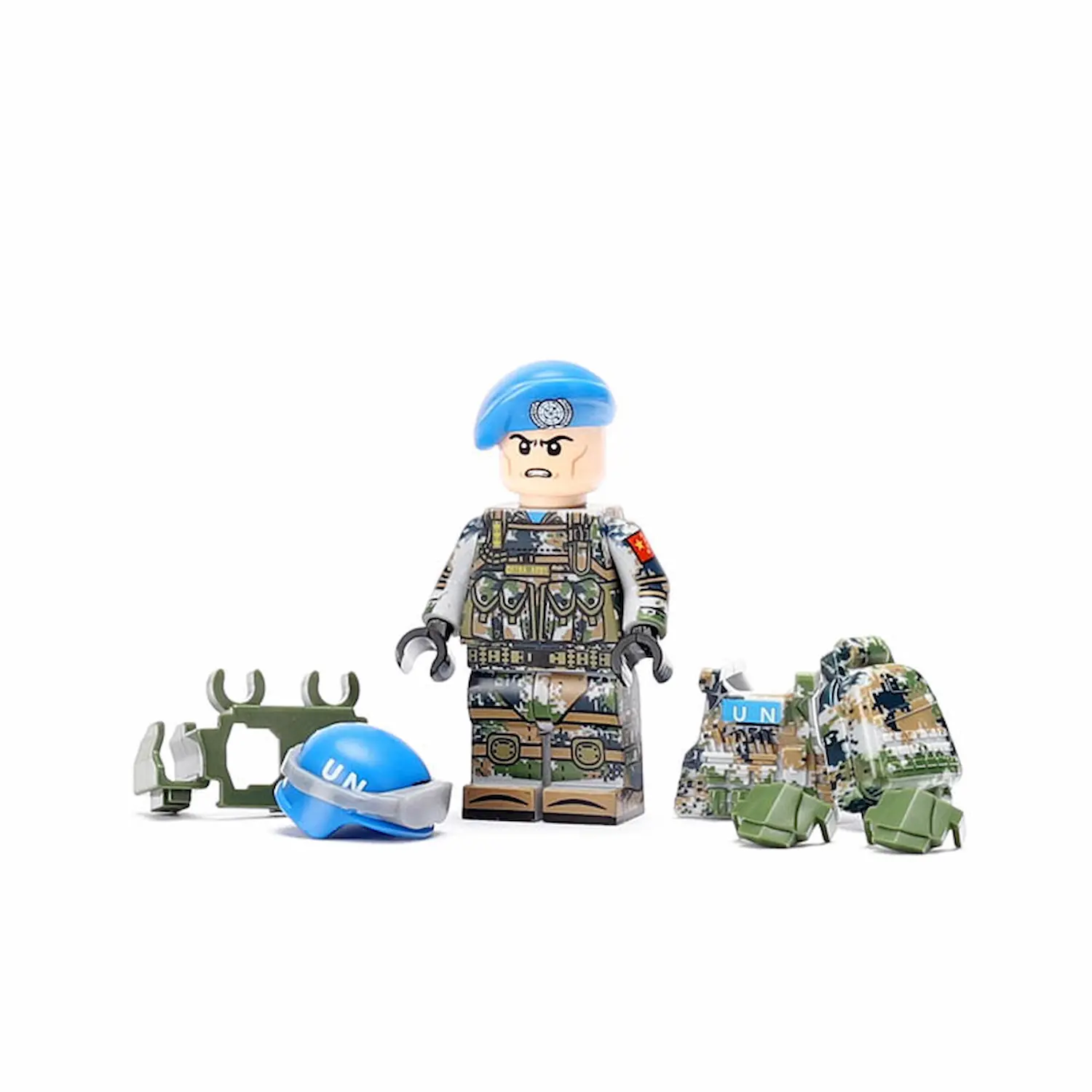 Minifigure – Chinese soldier and officer serving as United Nations (UN) peacekeepers (LEGO Compatible)