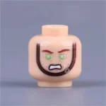 Custom Piece Miniature – head battle cry, a shout of rage, or the look of someone in a fierce fight – 3D Print for LEGO minifigure