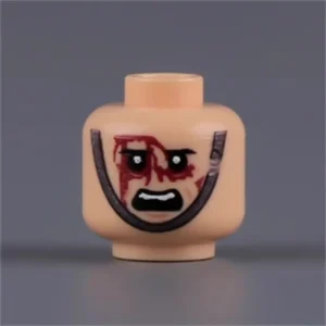 Custom Piece Miniature – head wounded rage or a defiant battle cry – 3D Print for LEGO minifigure
