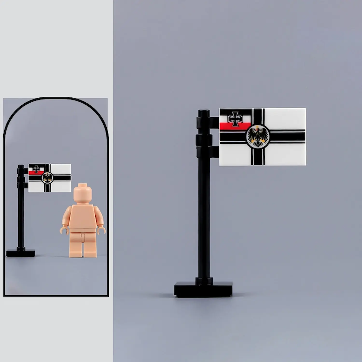 Custom Piece – Reichskriegsflagge, the Imperial War Flag of the German Empire (Deutsches Kaiserreich) Flag – 3D Print for LEGO Minifigure Custom Piece – Reichskriegsflagge, the Imperial War Flag of the German Empire (Deutsches Kaiserreich) Flag – 3D Print for LEGO Minifigure
