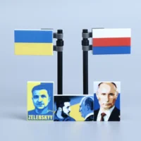 Custom Piece – Russo Ukrainian flag with printed tiles – 3D Print for LEGO Minifigure