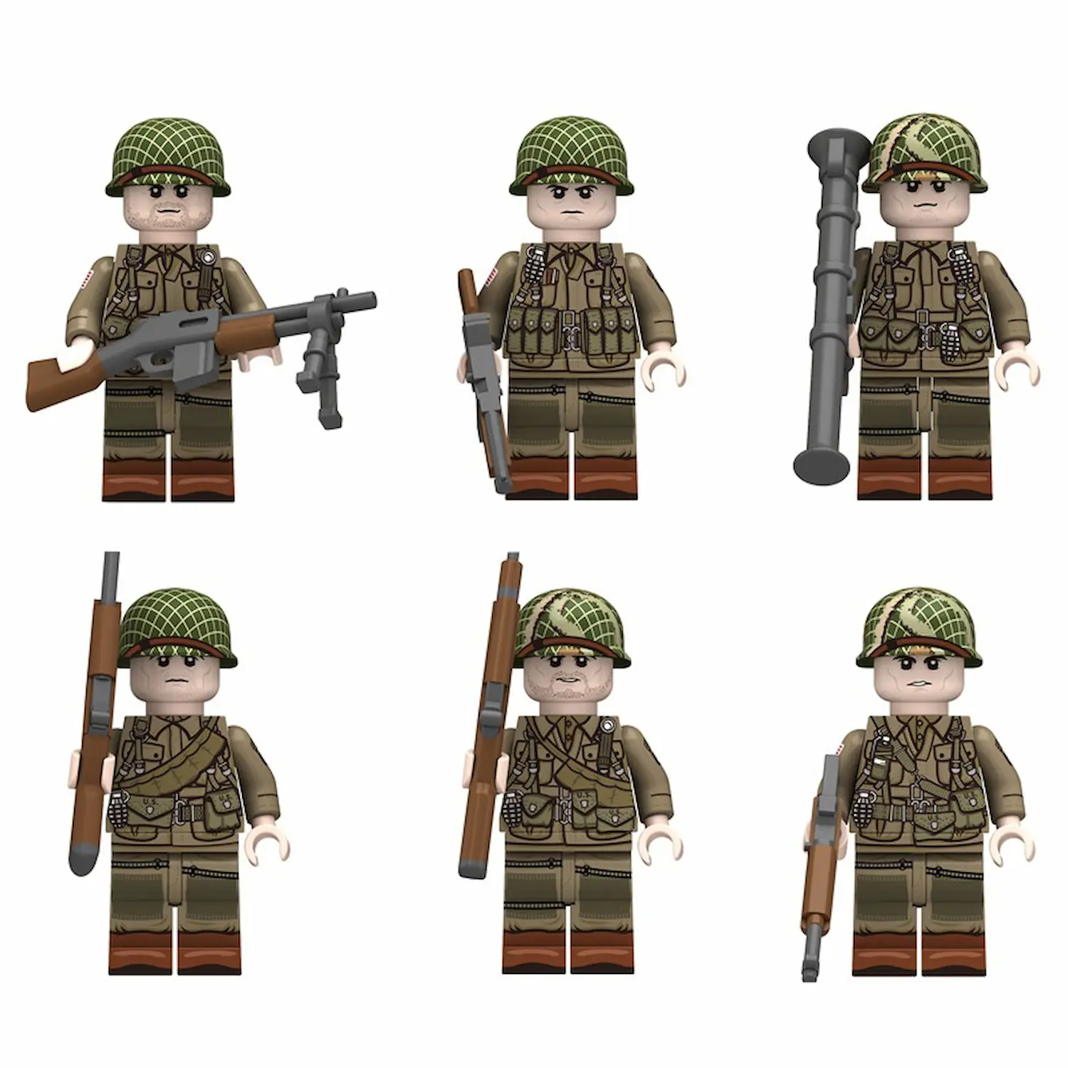 Minifigure - A combat squad of paratroopers from the United States Army's 101st Airborne Division Screaming Eagles (LEGO Compatible)