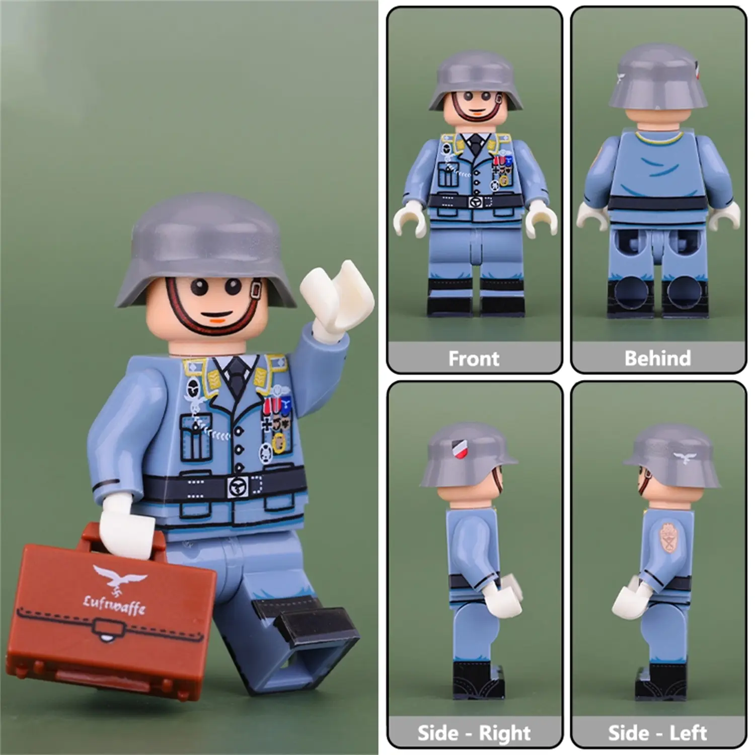 Minifigure - Feldwebel a senior non-commissioned officer NCO rank in the German Luftwaffe World War II (LEGO Compatible)