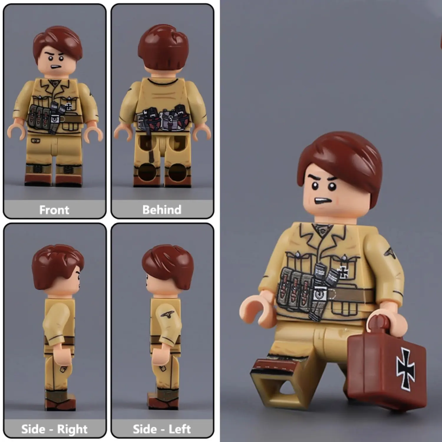 Minifigure - German Afrikakorps (DAK) Medic (Sanitäter) from the North African Campaign of World War II (LEGO Compatible) Minifigure - German Afrikakorps (DAK) Medic (Sanitäter) from the North African Campaign of World War II (LEGO Compatible)