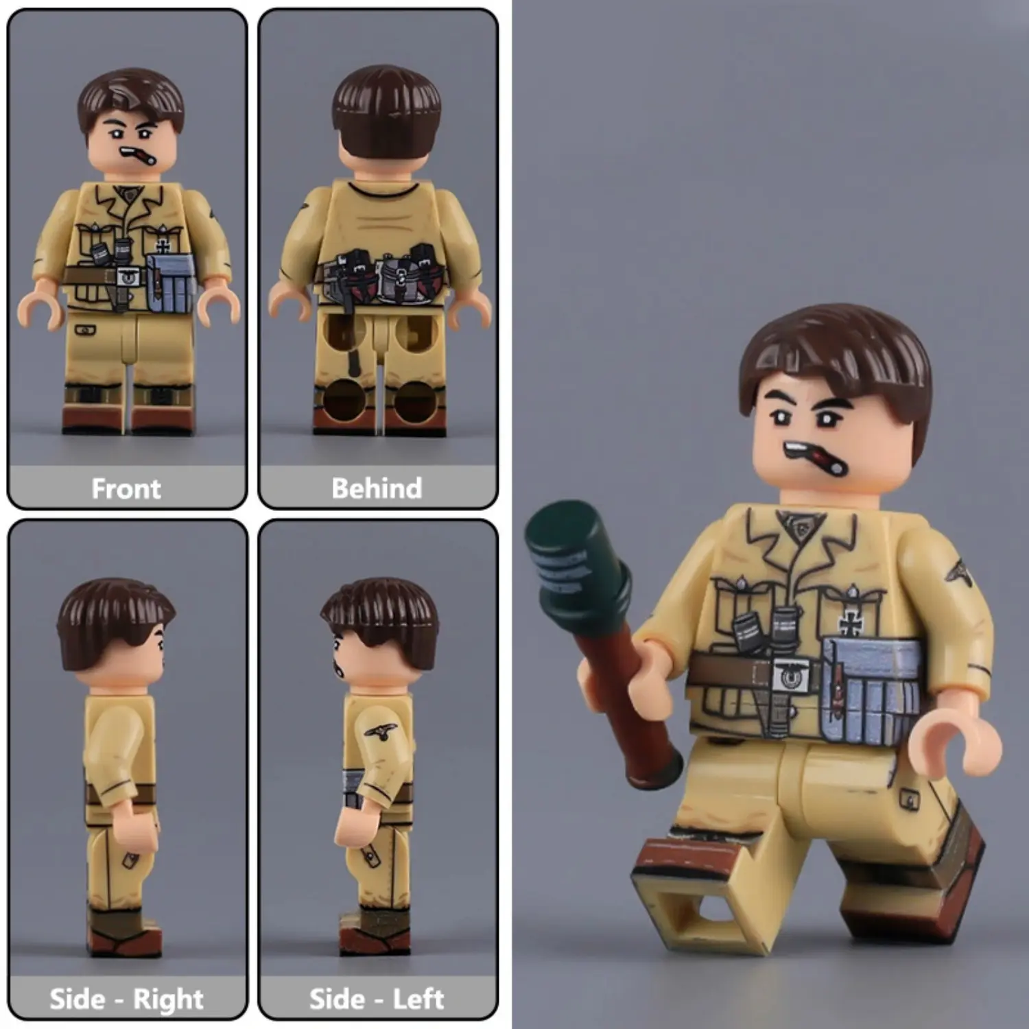 Minifigure - German Afrikakorps (DAK) infantryman or grenadier from the North African Campaign of World War II (LEGO Compatible) Minifigure - German Afrikakorps (DAK) infantryman or grenadier from the North African Campaign of World War II (LEGO Compatible)