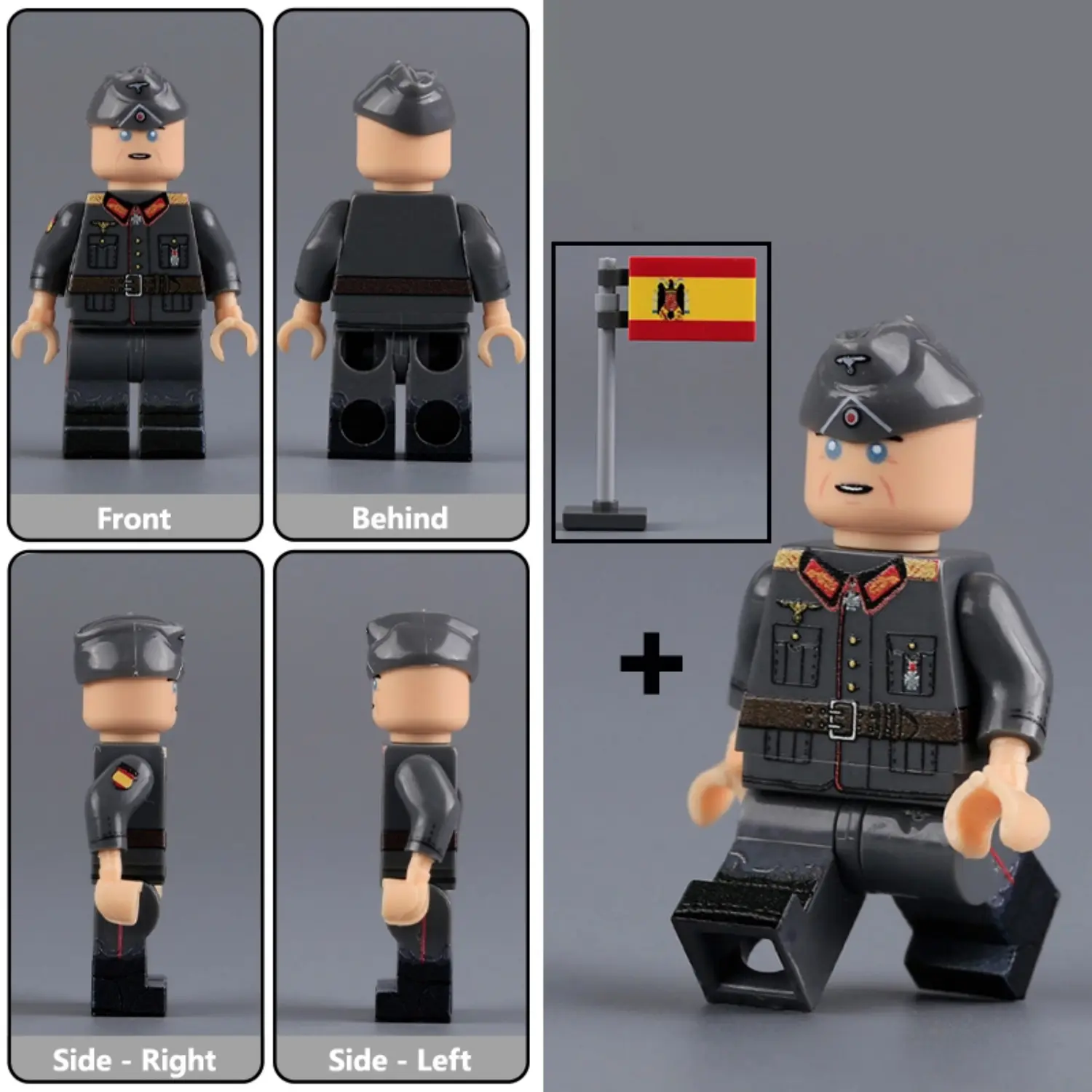 Minifigure - German Army (Heer) General associated with the Spanish Blue Division División Azul German Army's 250th Infantry Division (LEGO Compatible)