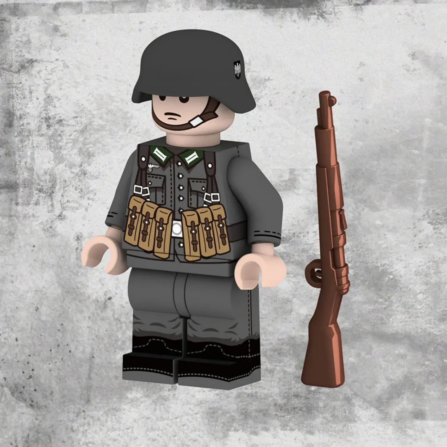 Minifigure - German Army (Heer) infantryman from the mid-to-late period of World War II (LEGO Compatible)