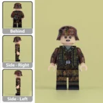 Minifigure - German Machine Gunner wearing a complete combat uniform in the Erbsenmuster (pea dot pattern) camouflage from World War II (LEGO Compatible)