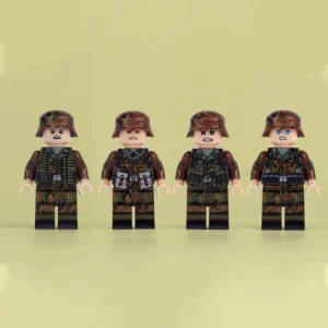 Minifigure - German soldiers from the Waffen-SS during wearing full combat uniforms in the Erbsenmuster (pea dot pattern) camouflage World War II (LEGO Compatible)