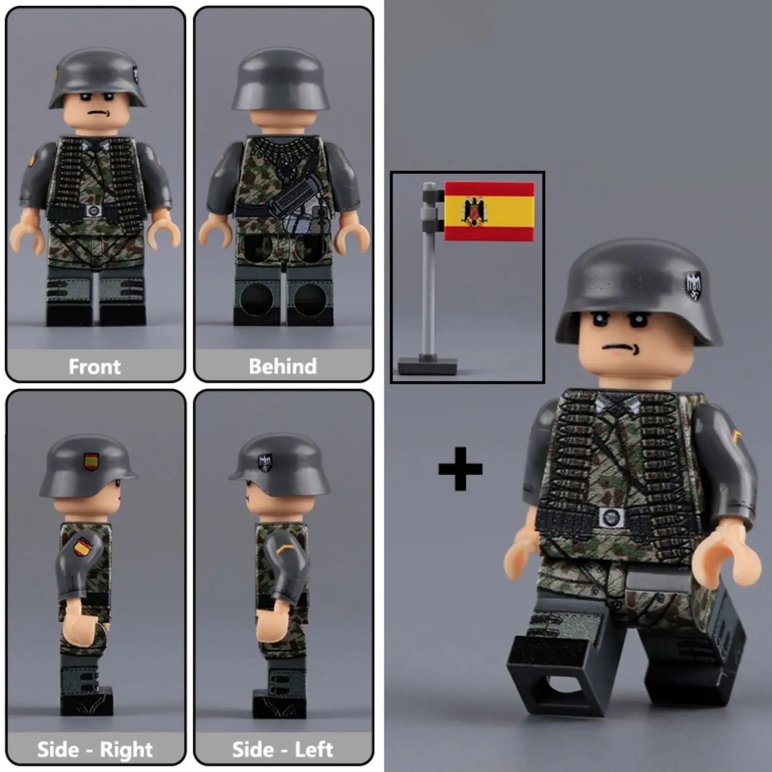 Minifigure - Spanish volunteer machine gunner or assistant from the famous Blue Division División Azul German Army's 250th Infantry Division (LEGO Compatible) Minifigure - Spanish volunteer machine gunner or assistant from the famous Blue Division División Azul German Army's 250th Infantry Division (LEGO Compatible)