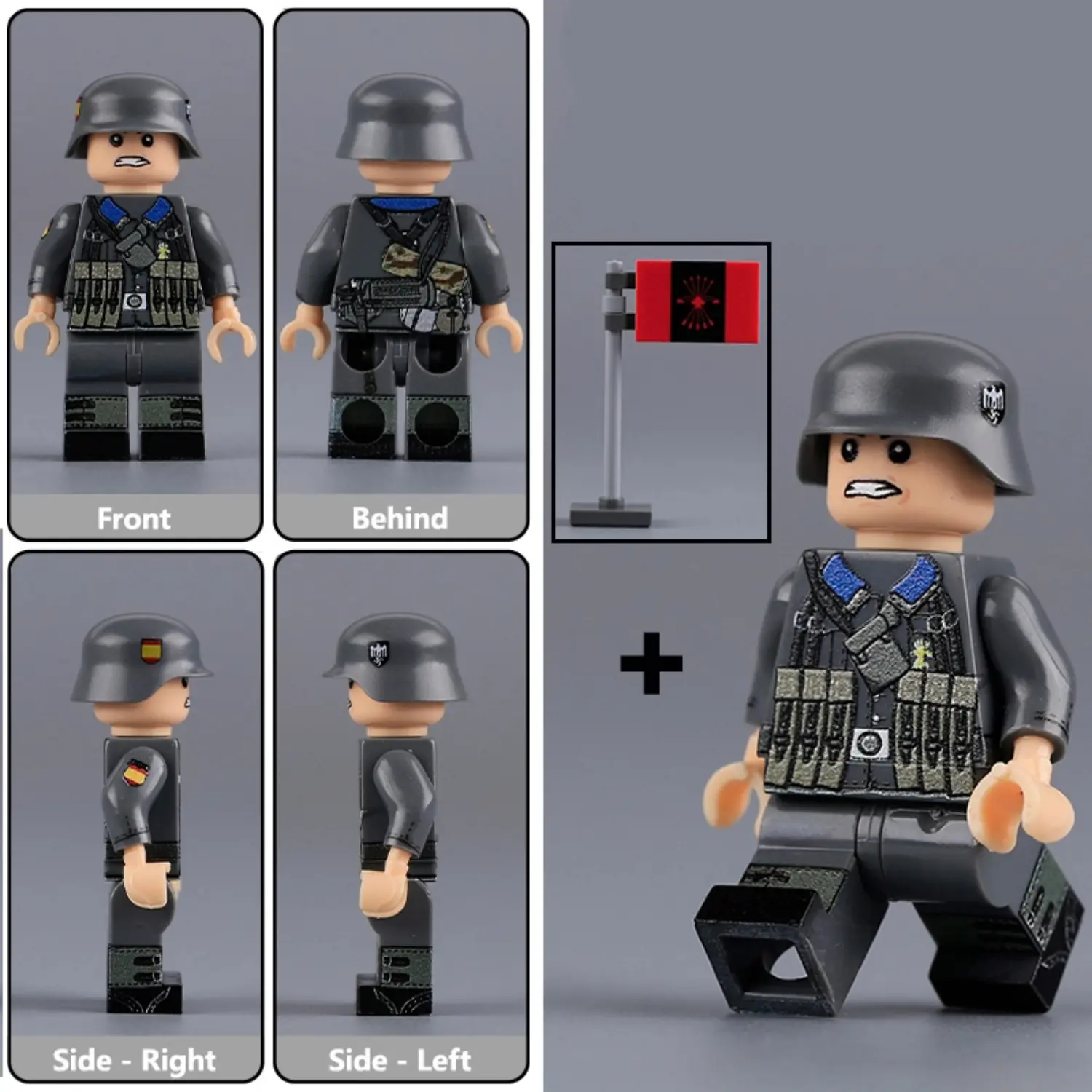 Minifigure - Spanish volunteer soldier from the famous Blue Division División Azul German Army's 250th Infantry Division WWII (LEGO Compatible) Minifigure - Spanish volunteer soldier from the famous Blue Division División Azul German Army's 250th Infantry Division WWII (LEGO Compatible)