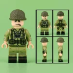 Minifigure - United States Army officer or senior non-commissioned officer (NCO) from World War II (LEGO Compatible)