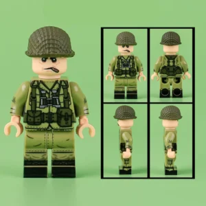 Minifigure - United States Army officer or senior non-commissioned officer (NCO) from World War II (LEGO Compatible)