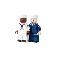 Minifigure - two United States Navy Sailors (LEGO Compatible) in white background