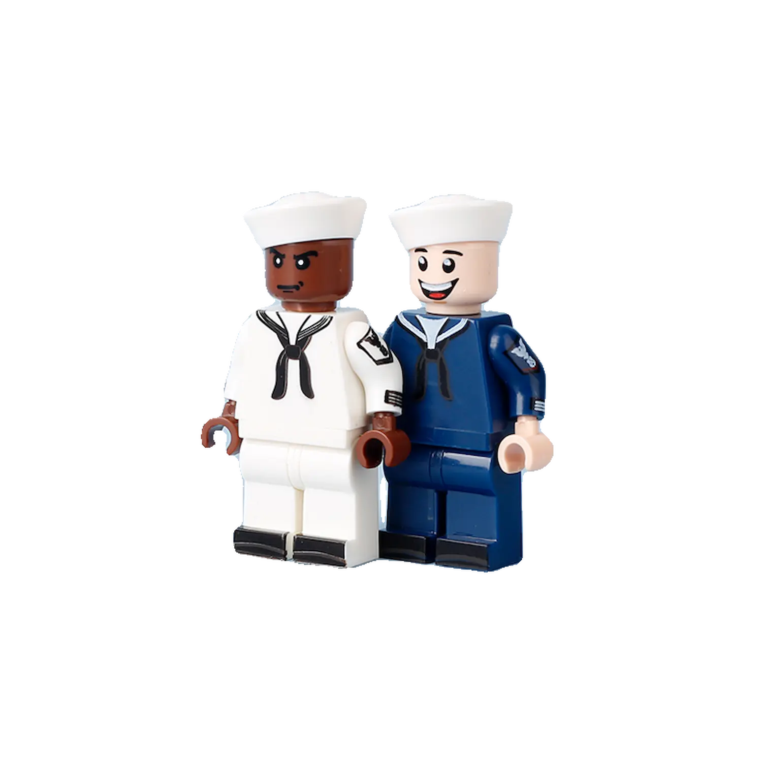 Minifigure - two United States Navy Sailors (LEGO Compatible) in white background