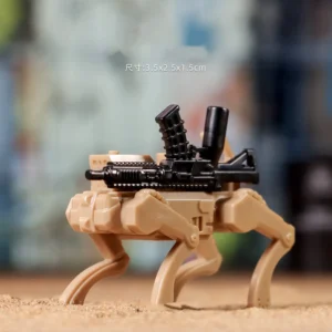 Minifigure – Military robot dog Ghost Robotics Vision 60 (V60) Q-UGV (Quadrupedal Unmanned Ground Vehicle) light brown (LEGO Compatible)