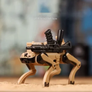 Minifigure – Military robot dog Quadrupedal Unmanned Ground Vehicle (Q-UGV) brown (LEGO Compatible)