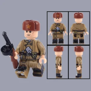Minifigure – Soviet Red Army submachine gunner (LEGO Compatible)
