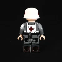 the back of Minifigure - German combat medic (Sanitäter) World War II (LEGO Compatible)