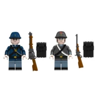 Minifigure - opposing soldiers from the American Civil War, Confederate soldier and Union soldier (LEGO Compatible)