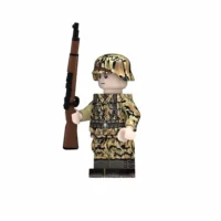 the left side ofMinifigure - German soldier equipped with the revolutionary Leibermuster M45 camouflage from the final months of World War II (LEGO Compatible) Minifigure - German soldier equipped with the revolutionary Leibermuster M45 camouflage from the final months of World War II (LEGO Compatible)