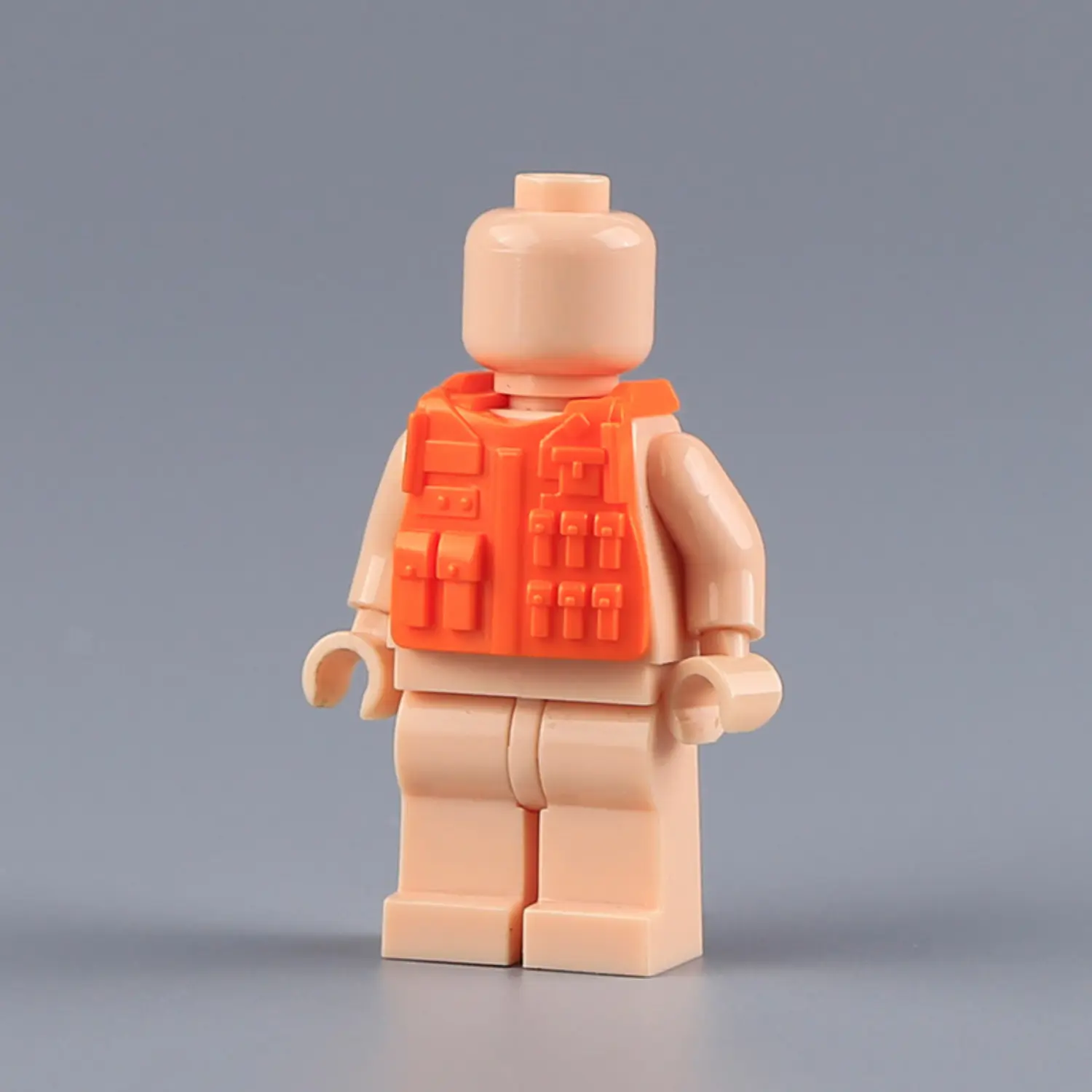 Custom Piece Miniature – modern plate carrier or load-bearing tactical vest molded in a bright orange color – 3D Print for LEGO minifigure