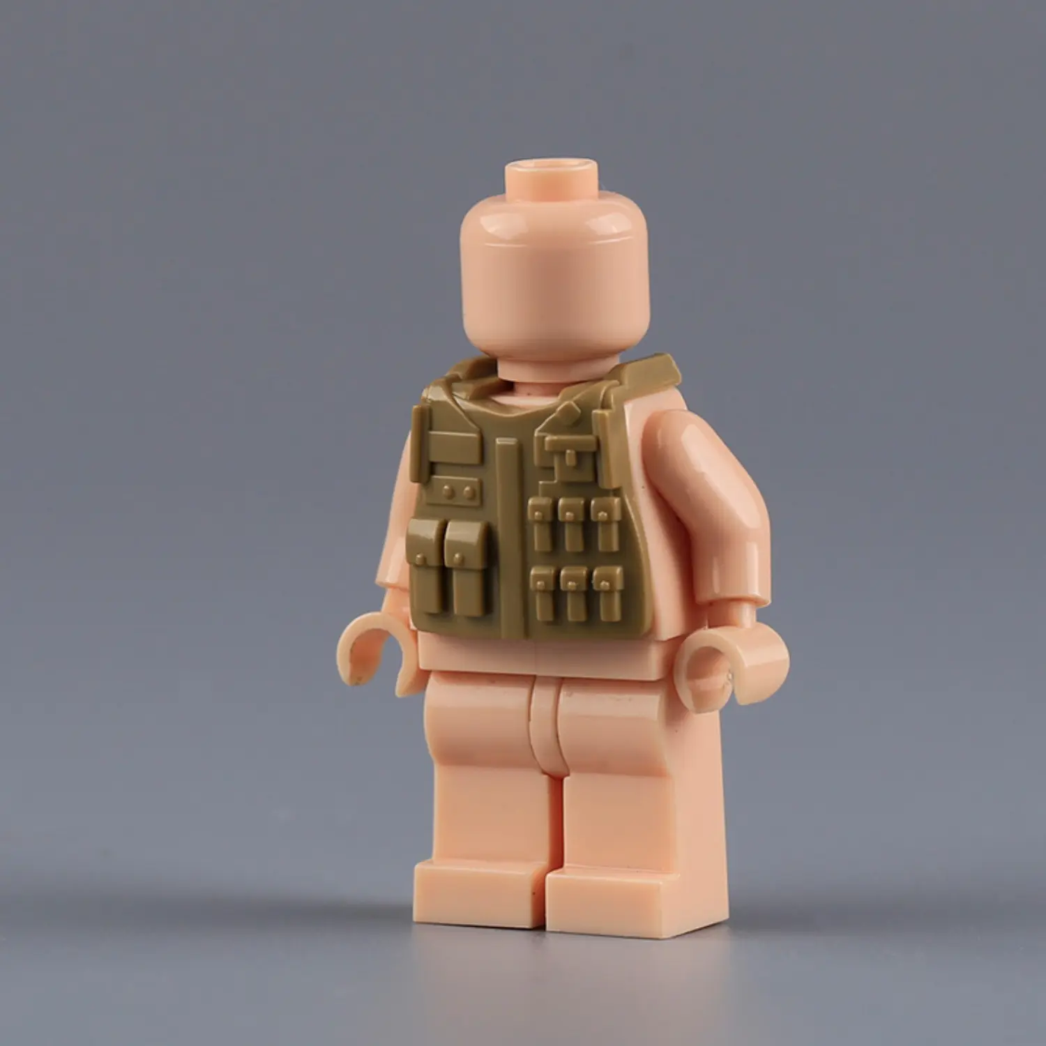 Custom Piece Miniature – tactical vest molded plate carrier or load-bearing vest in a tan or olive drab color – 3D Print for LEGO minifigure