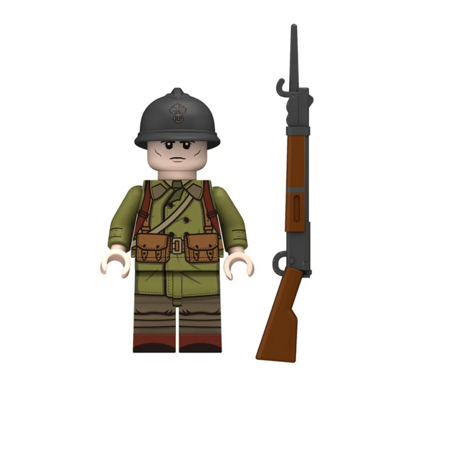Minifigure - French Infantry soldier from the World War II (LEGO Compatible)