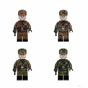 Minifigure - German Panzer (Armored) Troops from World War II wearing various camouflage uniforms (LEGO Compatible)