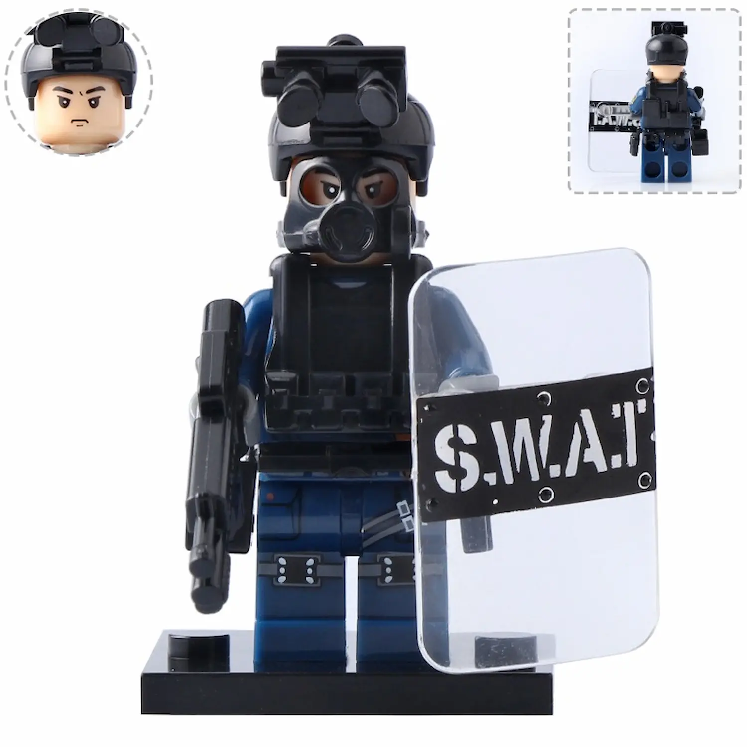 Minifigure - S.W.A.T. (Special Weapons and Tactics) officer (LEGO Compatible)