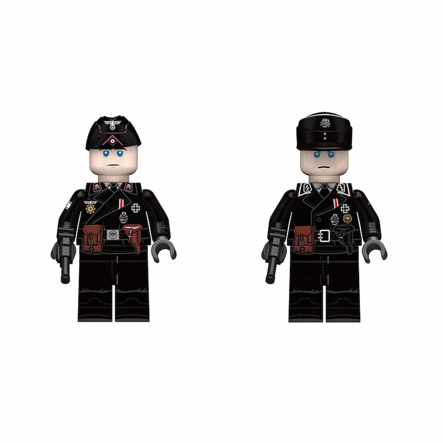 Minifigure - Two German Panzer (Armored) officers from World War II (LEGO Compatible)