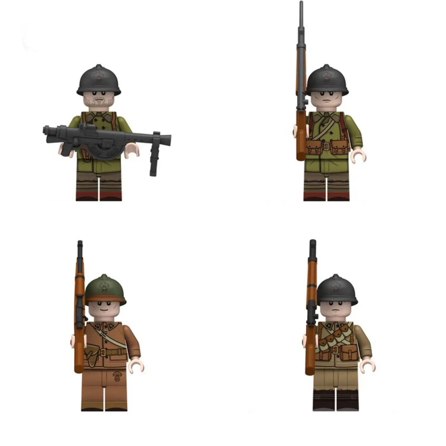 Minifigure - Various French soldiers from the World War II (LEGO Compatible)