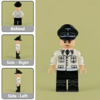 Minifigure - high-ranking German SS Second Lieutenant in an M32 model Summer White Uniform (LEGO Compatible)