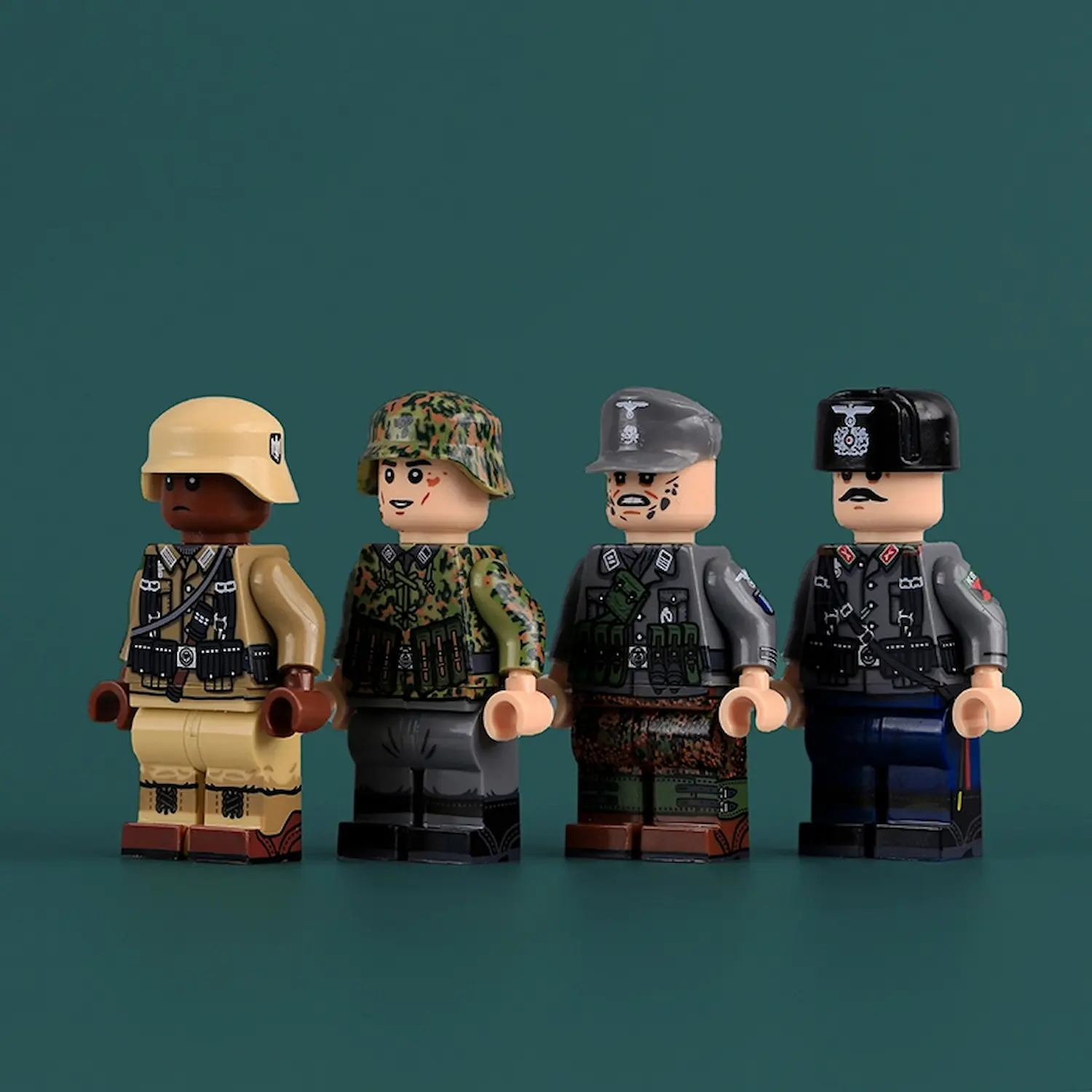 the front of Minifigure - various Foreign Volunteers who served with the German military during World War II (LEGO Compatible)