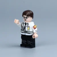 the left side of Minifigure - Adolf Hitler the Nazi Party NSDAP and dictator of Germany in white uniform (LEGO Compatible)