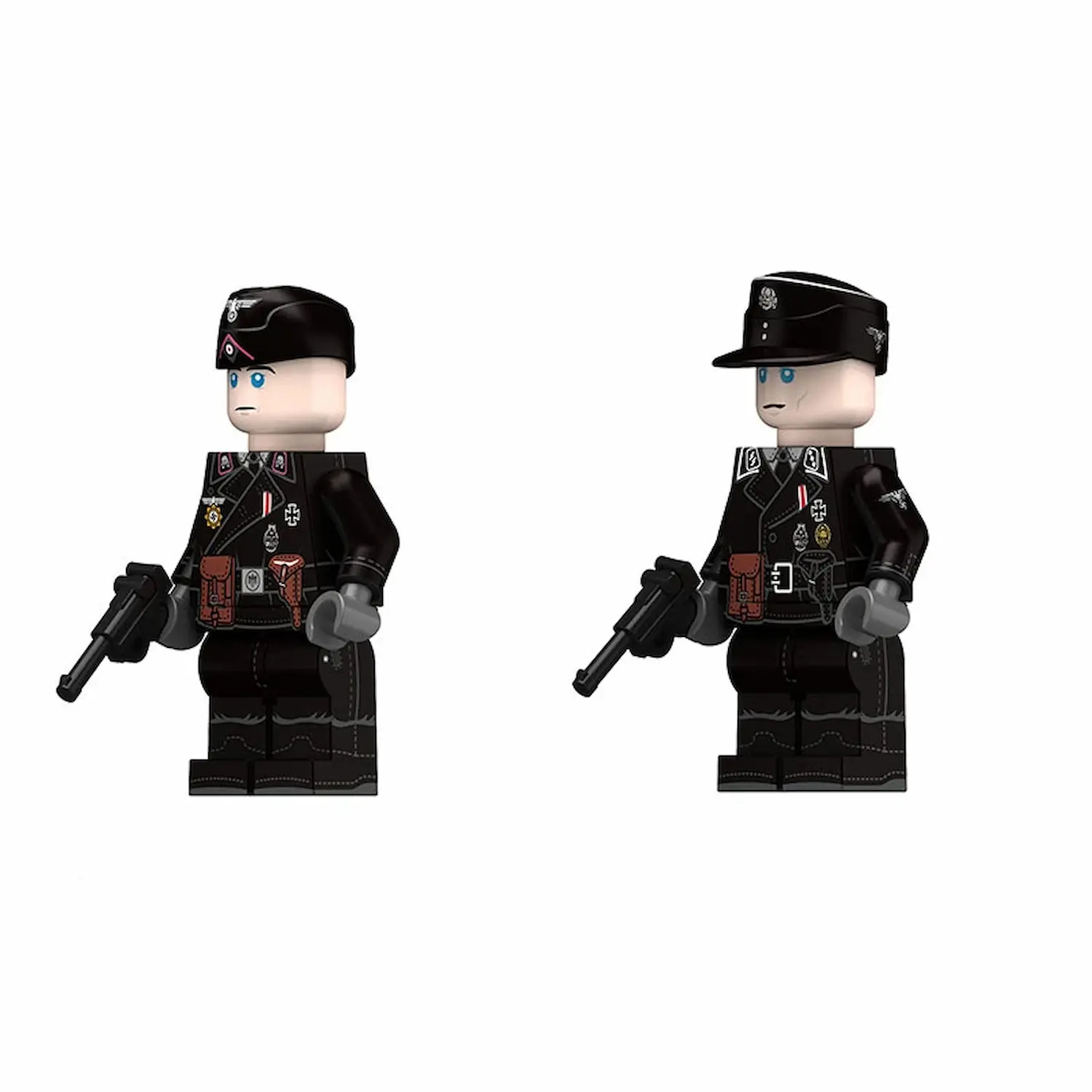 Minifigure - Two German Panzer (Armored) officers from World War II (LEGO Compatible)