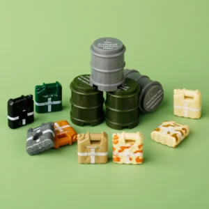 Custom Piece Miniature – 20-liter Jerrycan and the large 200-liter fuel drums World War II – 3D Print for LEGO Minifigure Custom Piece Miniature – 20-liter Jerrycan and the large 200-liter fuel drums World War II – 3D Print for LEGO Minifigure