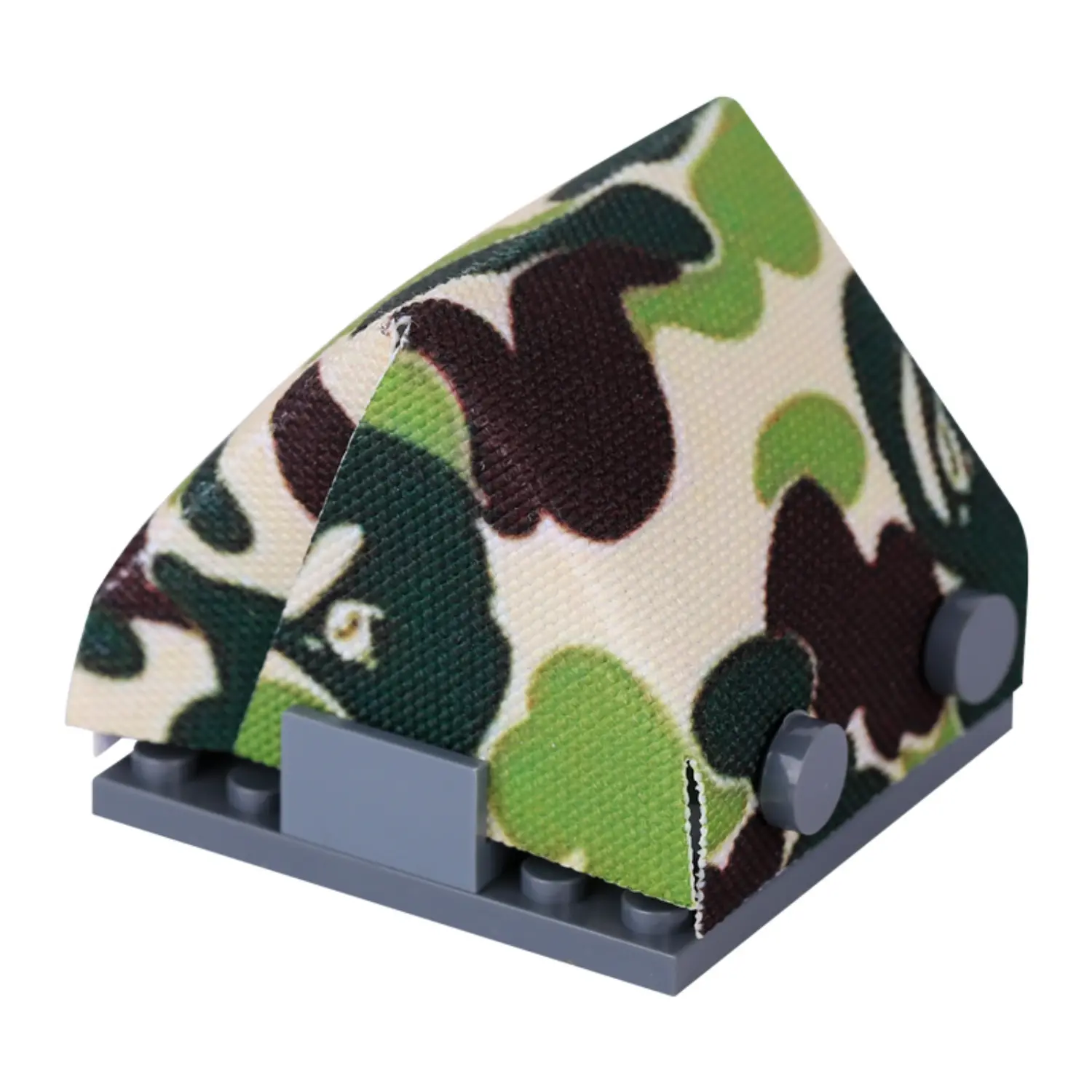 Custom Piece Miniature – A-frame pup tent printed with Cloud Camo or 1st Camo design pattern – 3D Print for LEGO minifigure