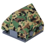 Custom Piece Miniature – A-frame pup tent printed with a M81 Woodland camouflage pattern – 3D Print for LEGO minifigure