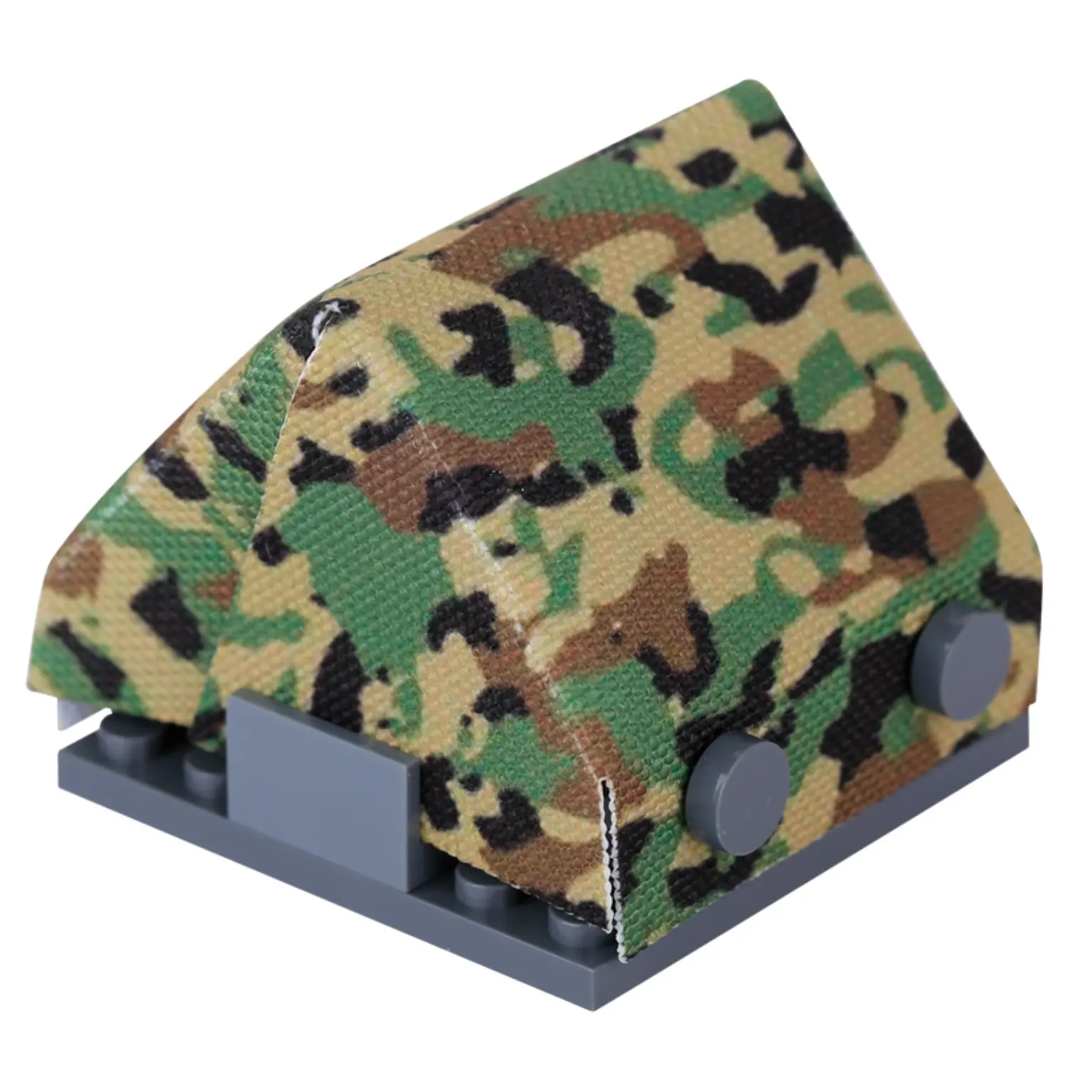 Custom Piece Miniature – A-frame pup tent printed with a M81 Woodland camouflage pattern – 3D Print for LEGO minifigure