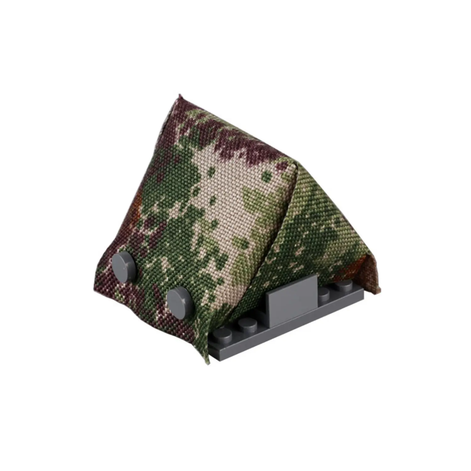 Custom Piece Miniature – A-frame pup tent printed with a modern woodland camouflage pattern pattern – 3D Print for LEGO minifigure