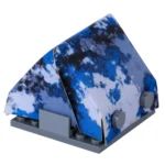 Custom Piece Miniature – A-frame pup tent printed with a stylized blue and white camouflage pattern – 3D Print for LEGO minifigure