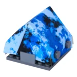 Custom Piece Miniature – A-frame pup tent printed with a stylized blue camouflage pattern pattern – 3D Print for LEGO minifigure