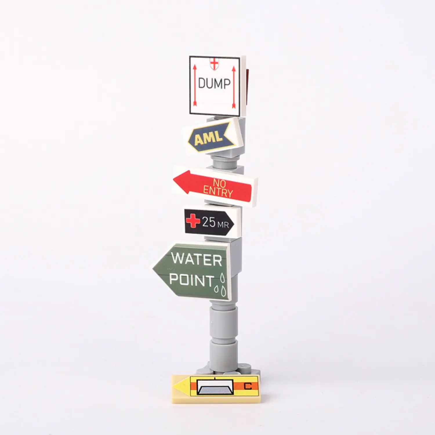Custom Piece Miniature – British Commonwealth military road signpost from the North African Campaign of World War II – 3D Print for LEGO Minifigure Custom Piece Miniature – British Commonwealth military road signpost from the North African Campaign of World War II – 3D Print for LEGO Minifigure