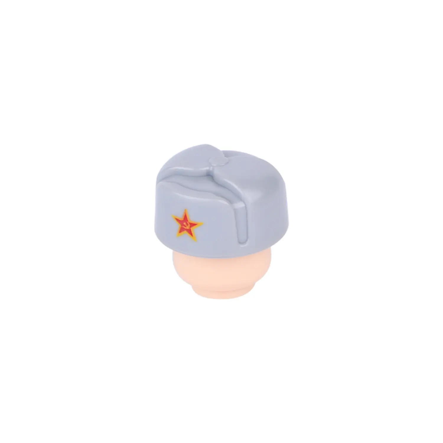 Custom Piece Miniature – Soviet Ushanka Red Army military cap World War II light grey – 3D Print for LEGO minifigure