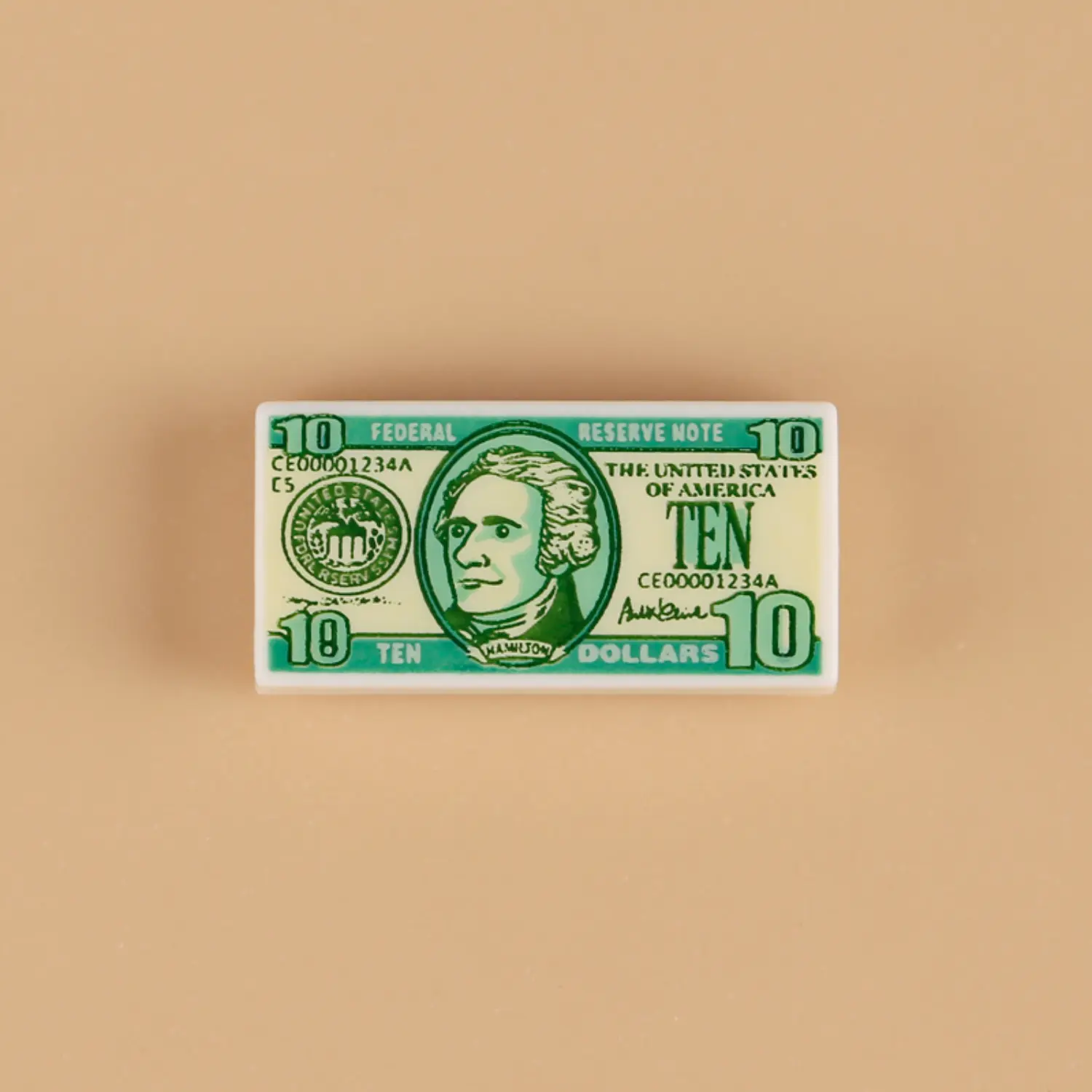 Custom Piece Miniature – United States Ten-dollar bill custom-printed tile – 3D Print for LEGO minifigure Custom Piece Miniature – United States Ten-dollar bill custom-printed tile – 3D Print for LEGO minifigure