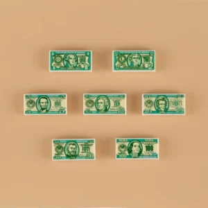 Custom Piece Miniature – United States dollar bills in various denominations custom-printed tile – 3D Print for LEGO minifigure Custom Piece Miniature – United States dollar bills in various denominations custom-printed tile – 3D Print for LEGO minifigure